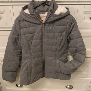 Sherpa-lined Down Coat